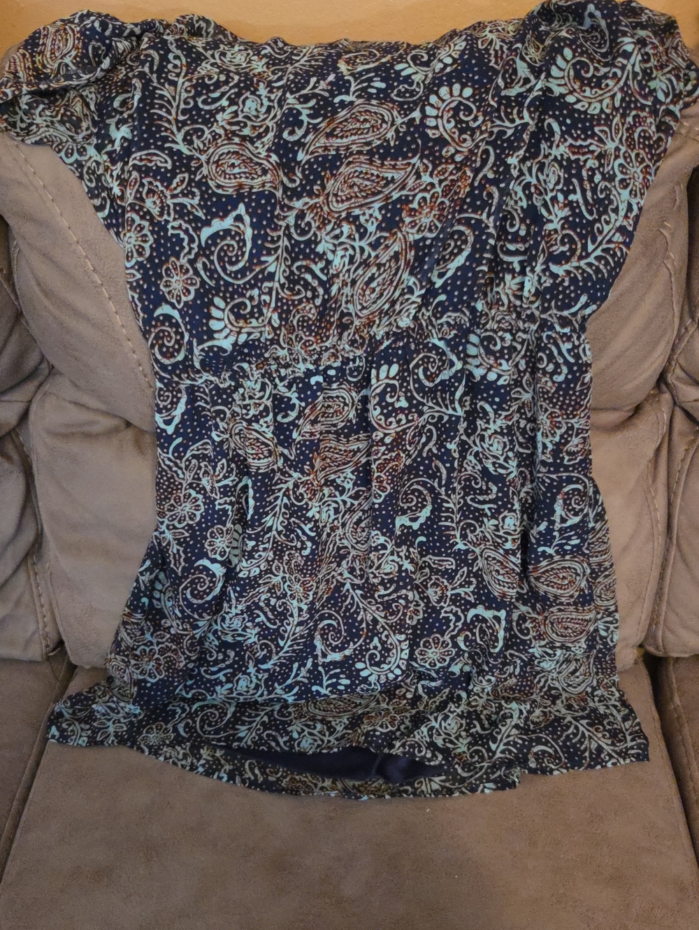Accidentally In Love Navy Paisley Mini Dress with Aqua Accents